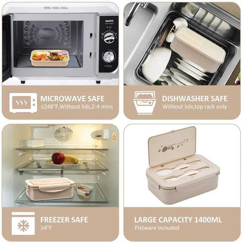 Adt and childrens lunch box leak-proof and durable with spoon and fork suitable for school off portable lunch box H251213