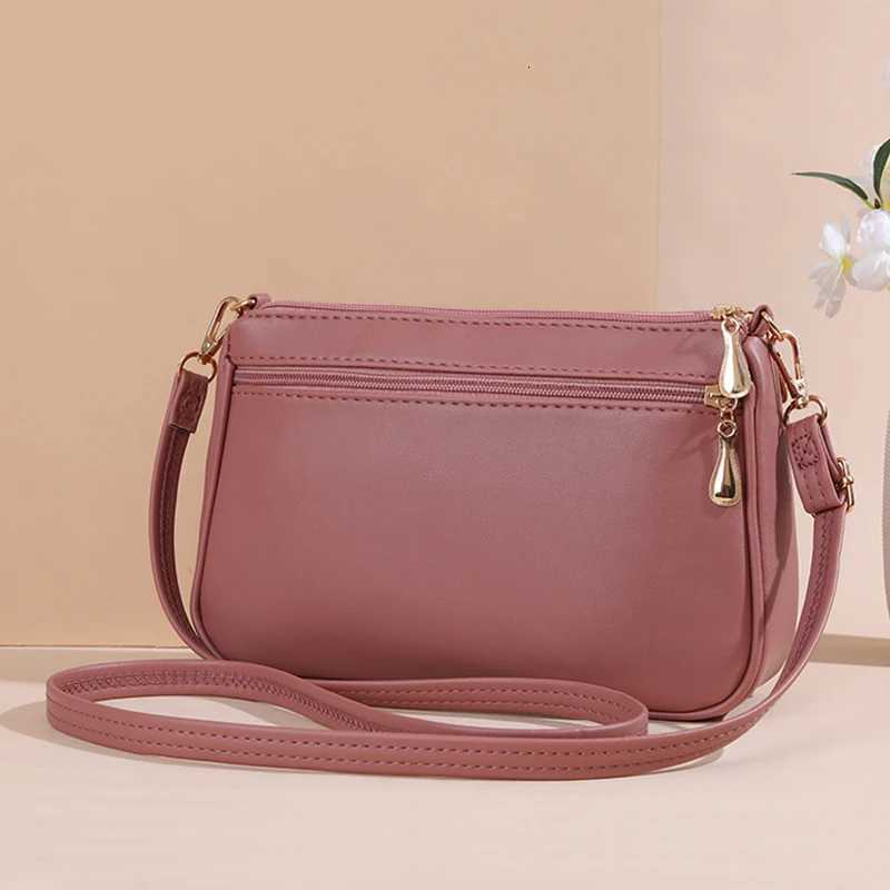 PU Leather Crossbody Bags Zipper New Fashion Shoulder Bag for Women Large Capacity Embroidery Thread Small Purse and HandbagsT251215
