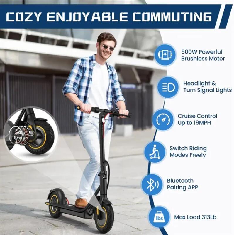 US Warehouse New X8 PRO 500W Electric Scooter 30km/h 36V 10 Ah Dual Disc Break 10" Pneumatic Tire E Scooter with APP Function