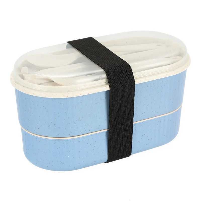 NewHot ssStudent Lunch Box Thicke PP Plastic Material Partition Double Layer Lunch Box Off Lunch Box Can Be Heated H251213