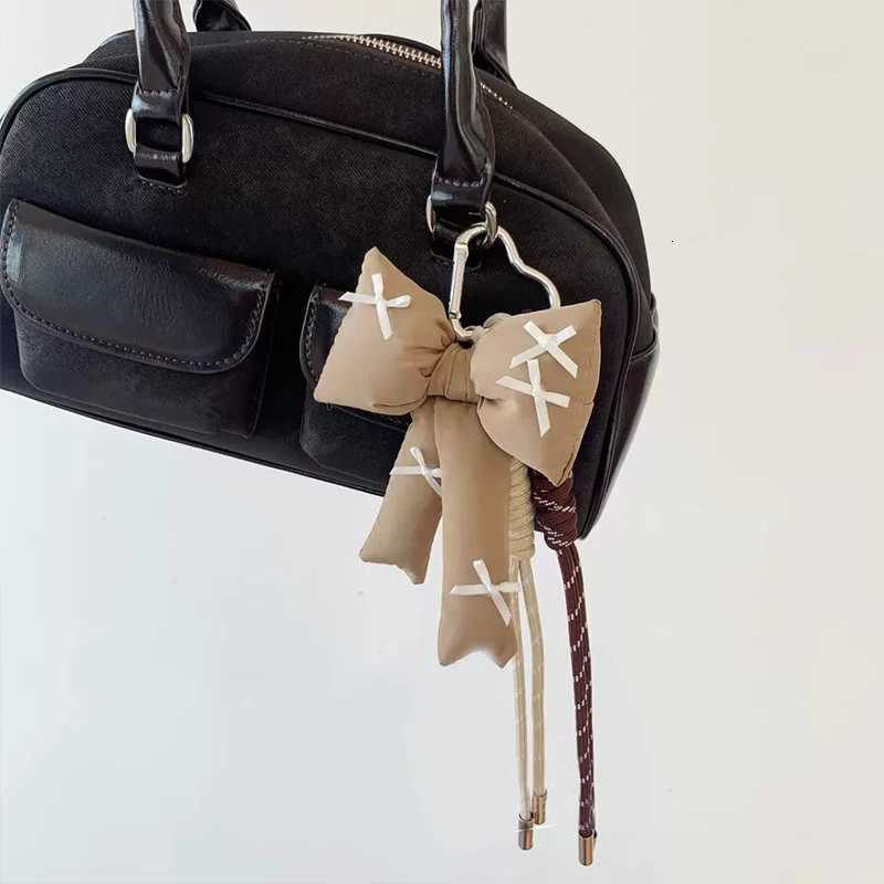 New Simple Checkered Bow Plush Keychain Cute And Sweet Backpack Pendant Car Hanging Decoration Festival Gift M251215