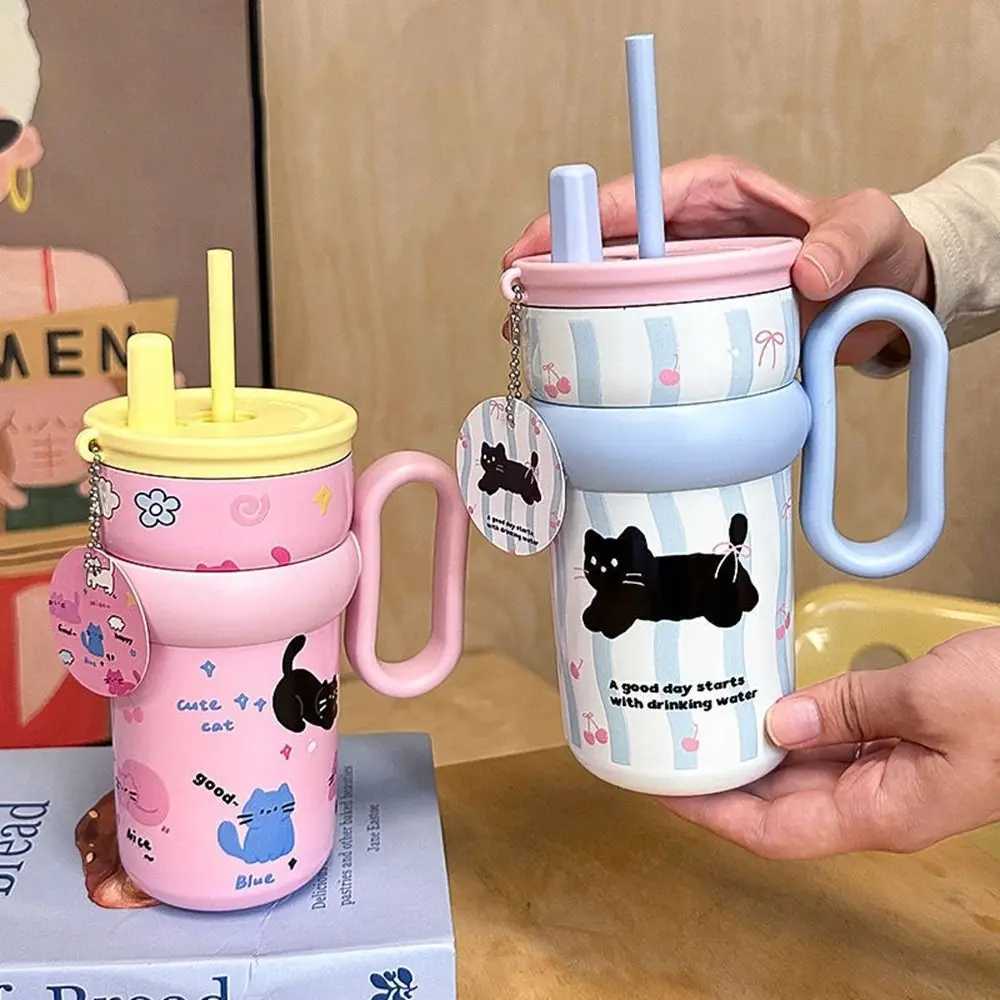 540ml Insulated Water Bottle Large Capacity 316 Stainless Steel Insulated Cup Cold Insulation Sealed Straw Water Cup Car H251215