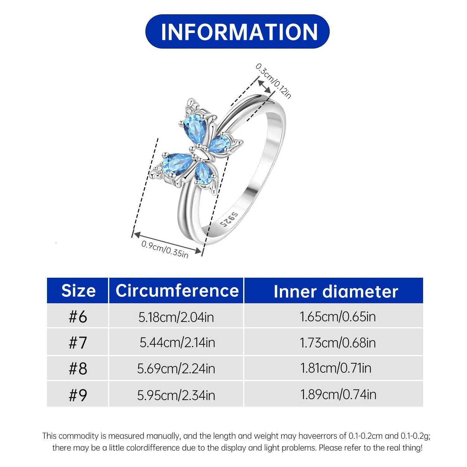 Hot Sale Original S925 Sterling Silver Zirconia Butterfly Ring Fine Wedding Party Gift Womens Closed Size Mouth Rings M251215