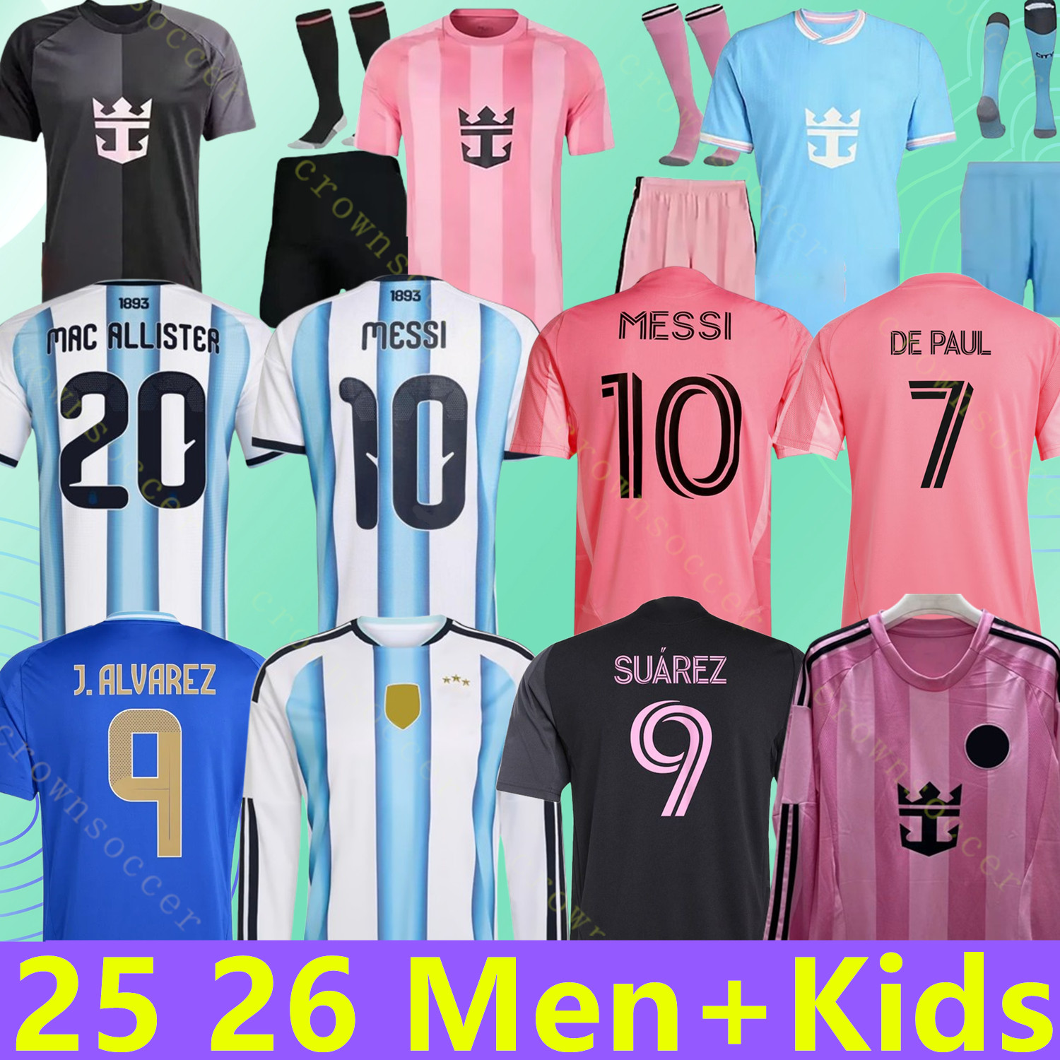 2025 2026 ArgentinaS soccer Jerseys MESSIS GARNACHO DE PAUL National Team MARTINEZ MARADONA J.ALVAREZ SUAREZ SERGIO Football Shirts 25 26 Miamis FC Women men kids Kit