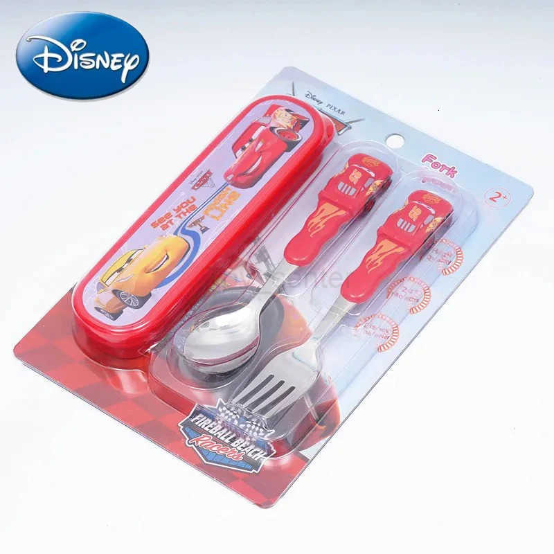 Disney DisneyCarLightning McQueen cutlery Set Animated Cartoon 304 stainless steel fork and spoon Box 3D childrens Xmas gift toys H251215