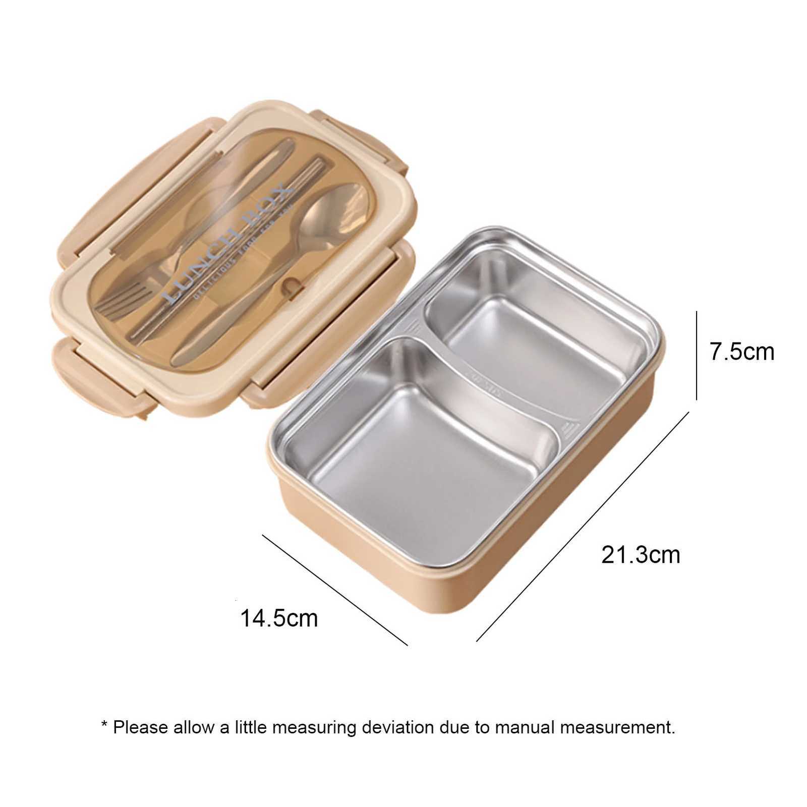 Portable Lunch Box 304 Stainless Steel Leakproof Divided Food Containers with Spoon and Chopsticks H251213