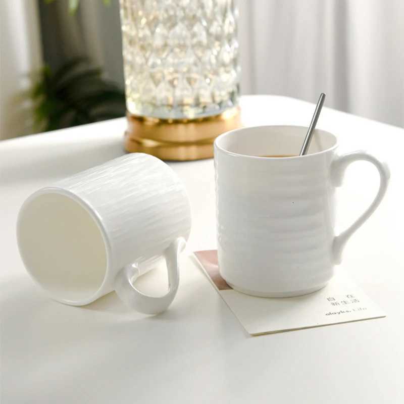 Household Bone Cup 250450ml Wen Solid Simple High Aesthetic Handle Ceramic gs with Scoop Chinese New Couple Water Cup H251215