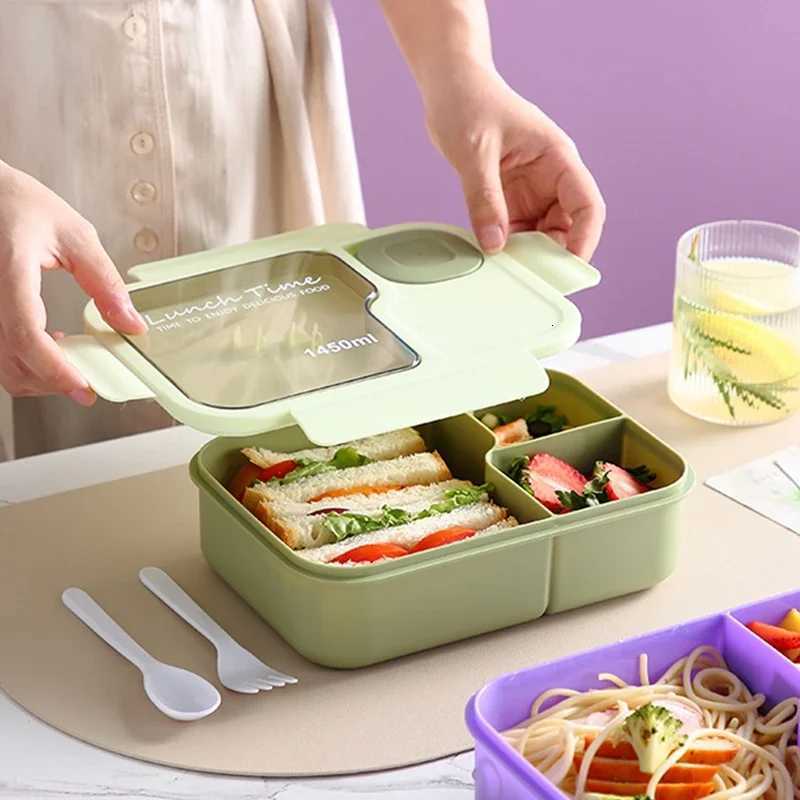 Portable Lunch Box Off Bento Box With Fork and Spoon Microwave Food Storage Container Reusable Food Boxes Quality Plastic H251213
