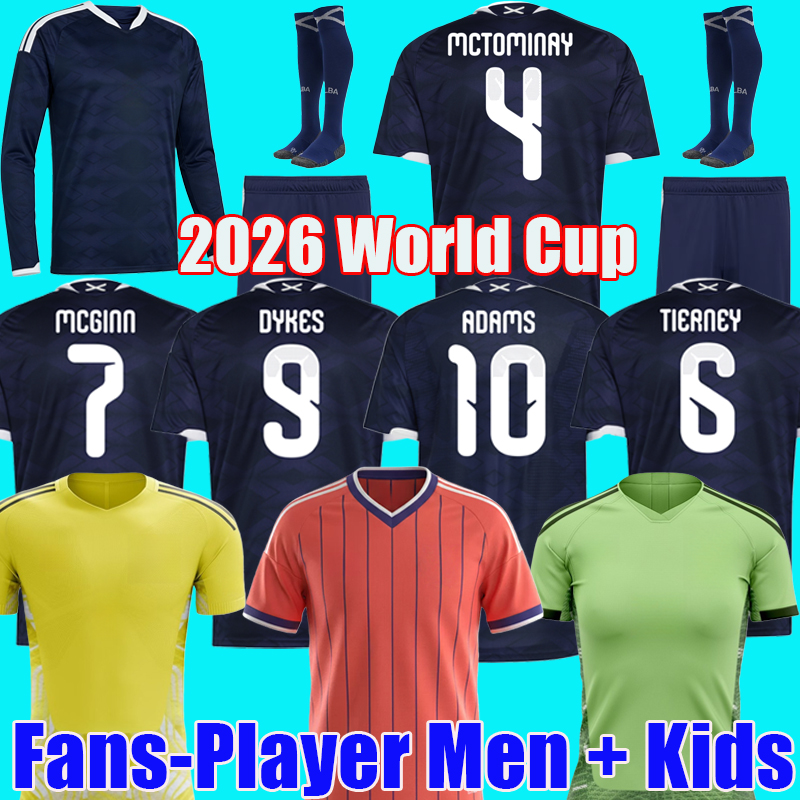 scotland world cup 2026 scotland football shirt Soccer Jerseys ROBERTSON McTominay McGREGOR SHANKLAND MCGREGOR Home goalkeeper men kids kits sets Long sleeves