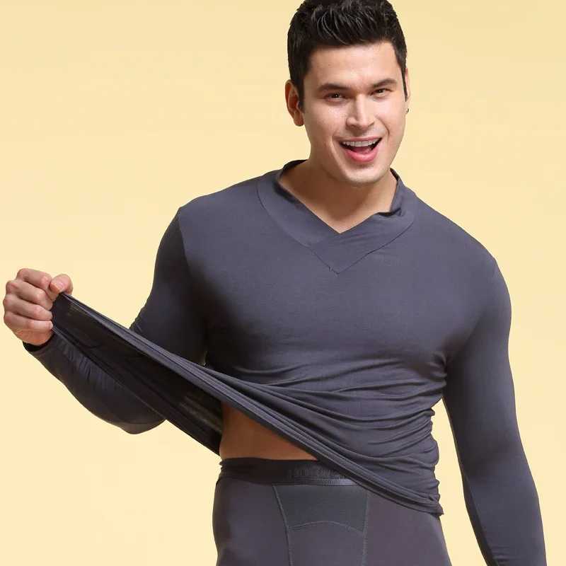 Mens autumn coat high neck single warm cold underwear thin base shirt slim modal clothes autumn and winter G251215