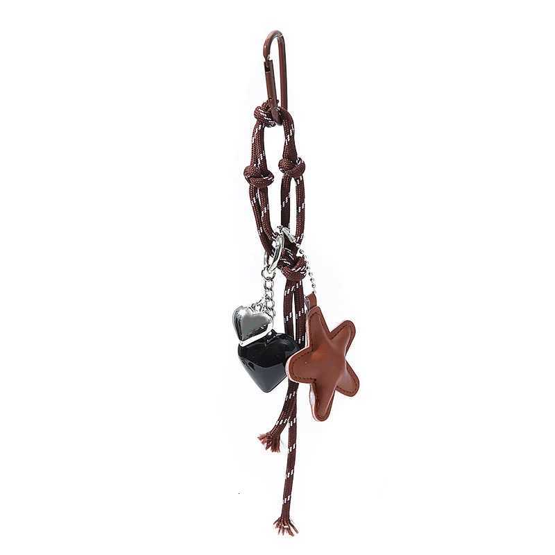 Handmade Leather Starfish Heart Pendants Keychains Cute Star Bag Charm Accessories Keyring for Women Hanging M251215