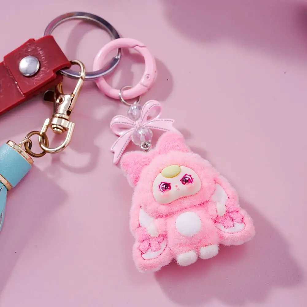 New Plush Butterfly Knot Decorative Pendant Keychain Plucked Big Ears Three Year Old Cartoon Bag Pendant And s Gifts M251215