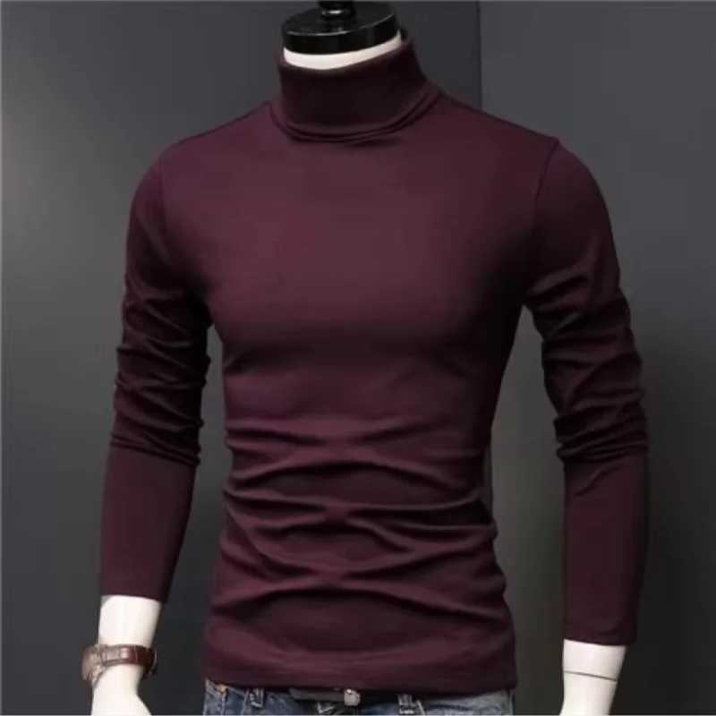 Winter Thermal Underwear Mens High Neck Solid Color Underwear Male Warm High Neck Pullover Long Sleeved Top Clothes G2512151