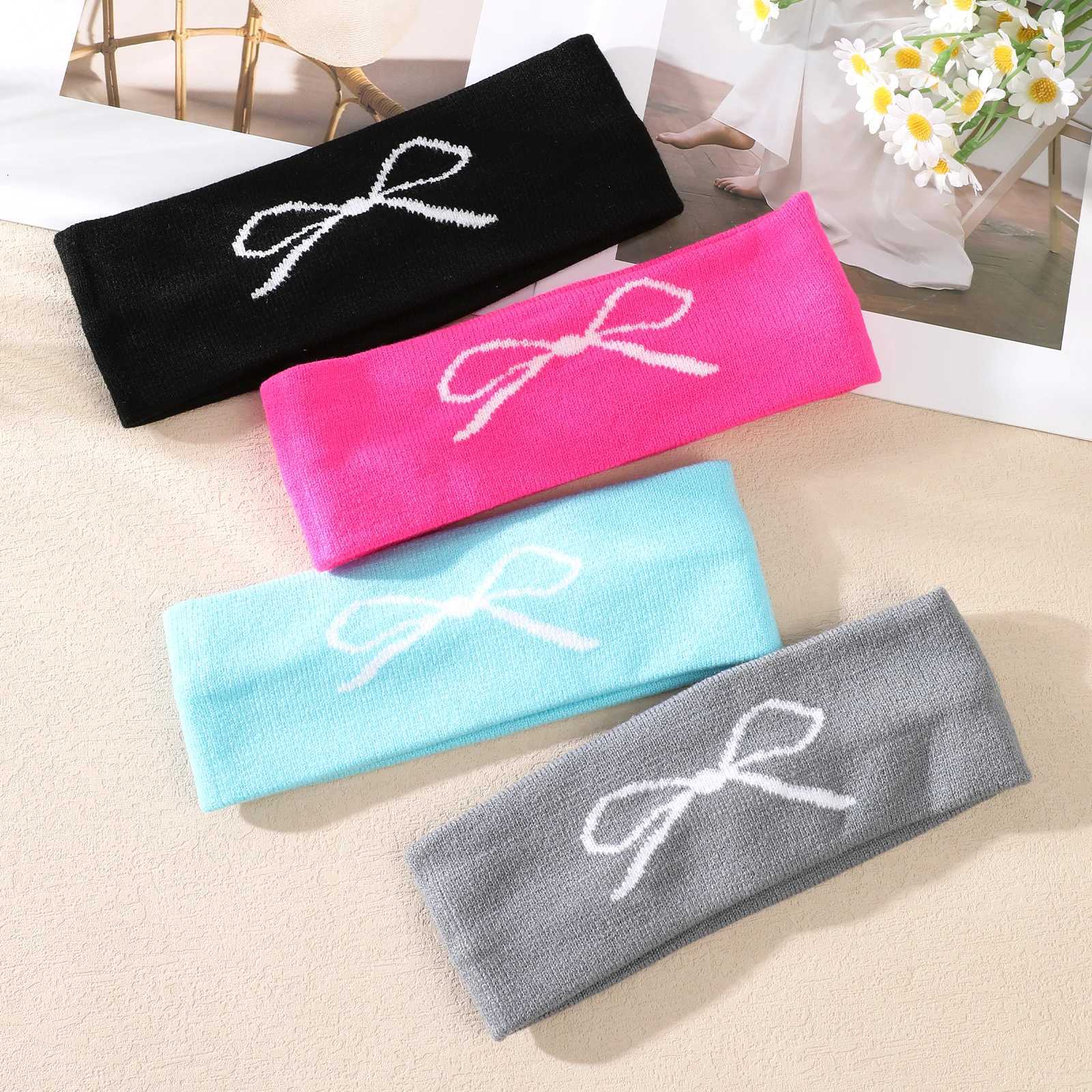AWAYTR Fashion Bow Knitted Hair Bands Women Solid Color Elastic Headband Sport Yoga Hairband Soft Wash Face Makeup HeadwrapXJ251215 - view 7