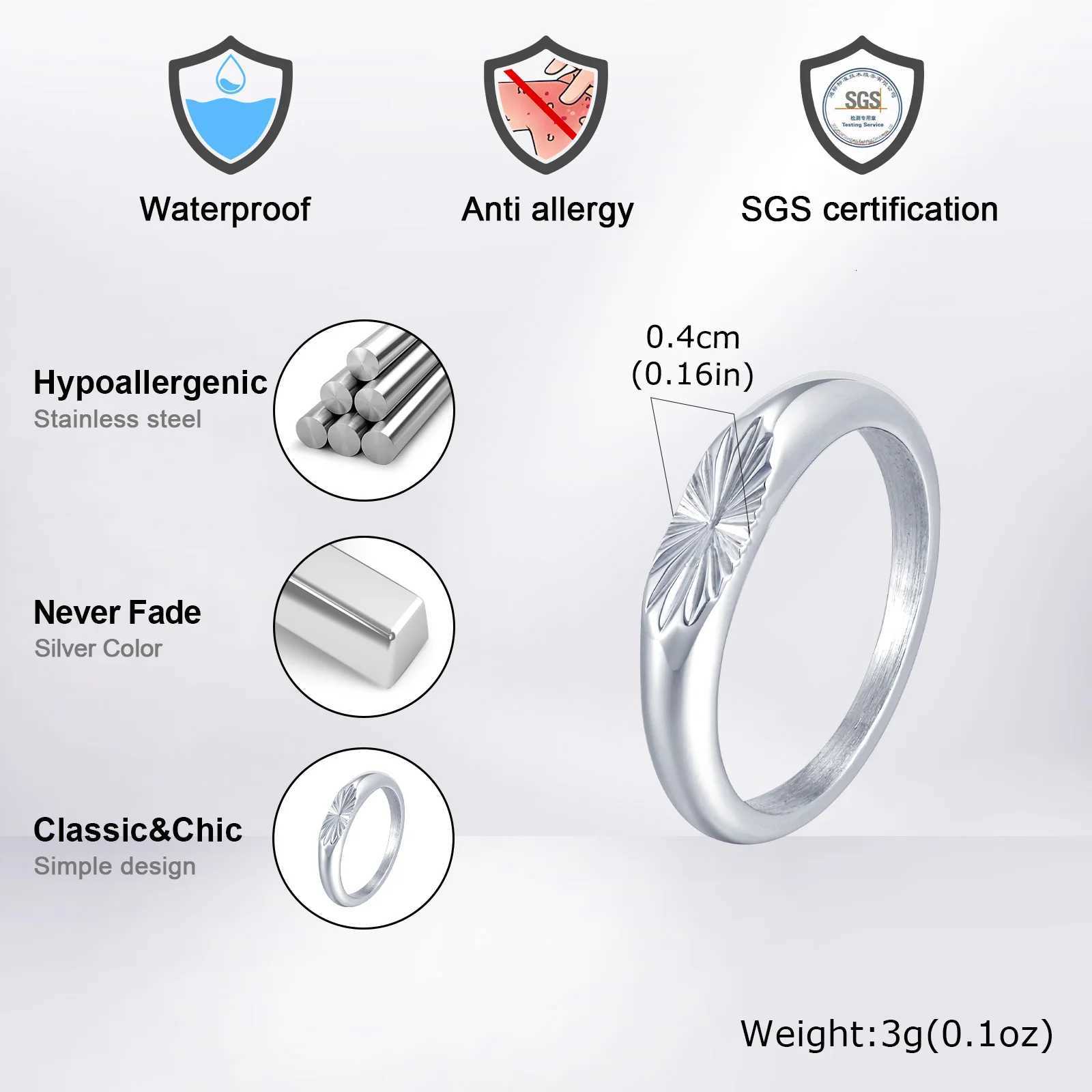 Vnox Sliver Plated Stainless Steel Ring for Men Flower Pattern Elliptical Surface 492mm Rings Minimalist Ring Fashion Gifts M251215