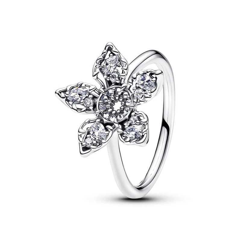 2025 New in Hot Sale 925 Silver Sun Moon and Star Rings Set For Women Luxury DIY Jewelry Rose in Bloom Ring Party Festival Gifts M251215
