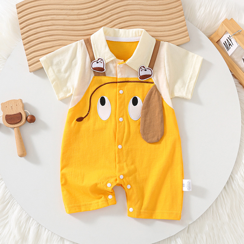 baby Pure cotton Rompers Boys girls designer summer short-sleeved jumpsuit newborn romper