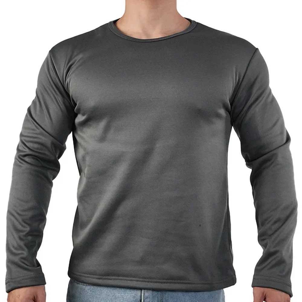 Mens Winter Thermal Underwear Extreme Cold Weather Long-sleeved Base Layer Top Fleece Lined New Winter O-Neck Bottoming Shirts G251215