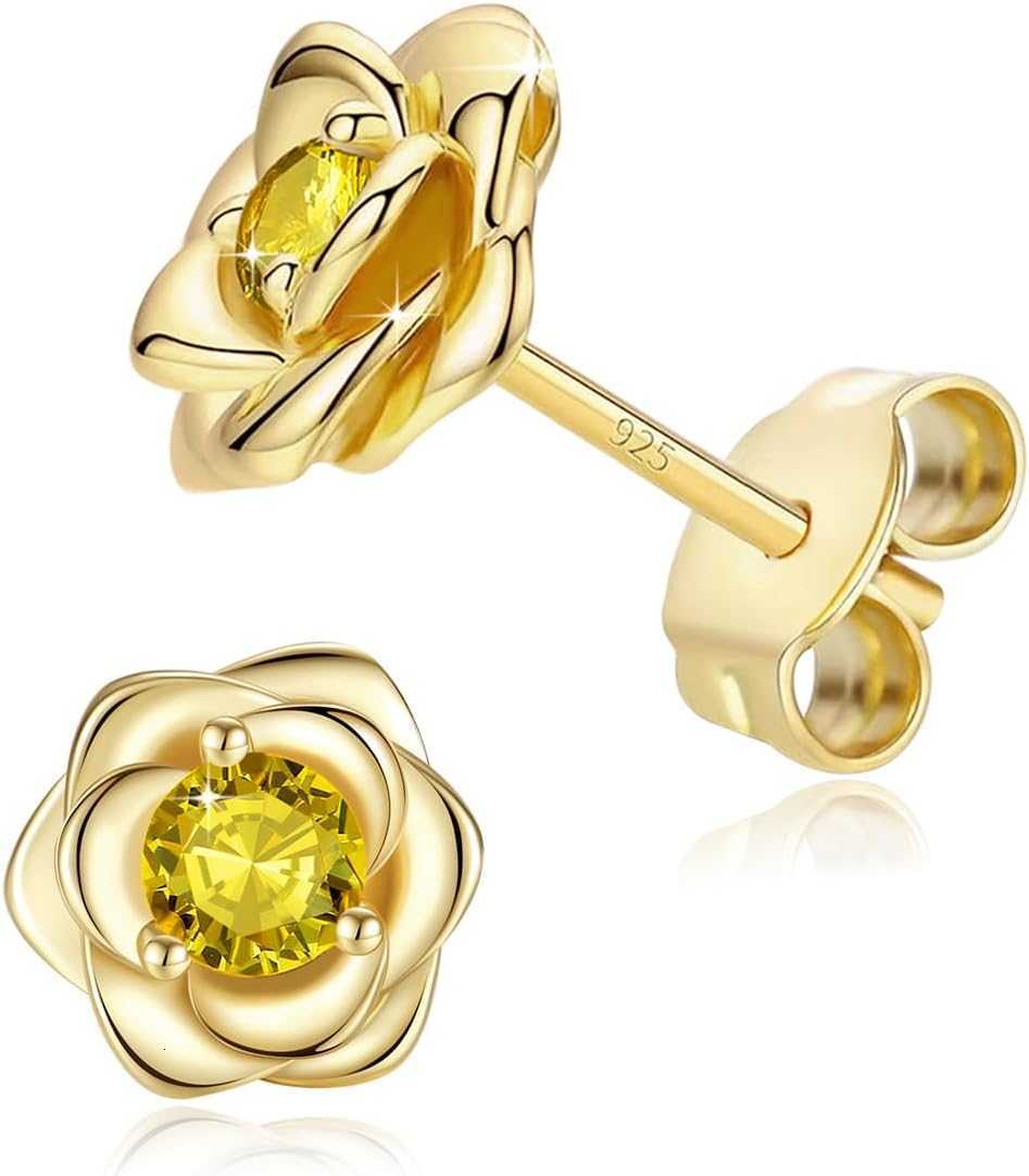 d Plated Stud Earrings For Women 925 Sterling Silver PostCubic Zirconia Hypoallergenic Nickel Free JewelryY260117