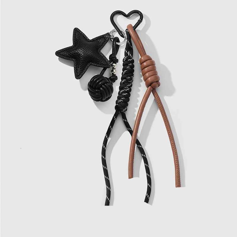 PU Leather Star and Ball Pendant Ring Keychain Women Bag Decoration Backpace Accessories for Daily Use Gifts M251215