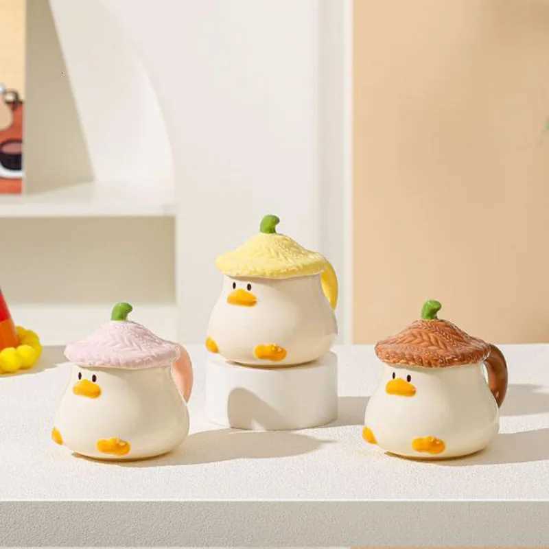 New Style Porcelain Cartoon Duck Coffee g with Lid Breakfast Milk g Drinkware Kitchen Water Cup 400ml H251215