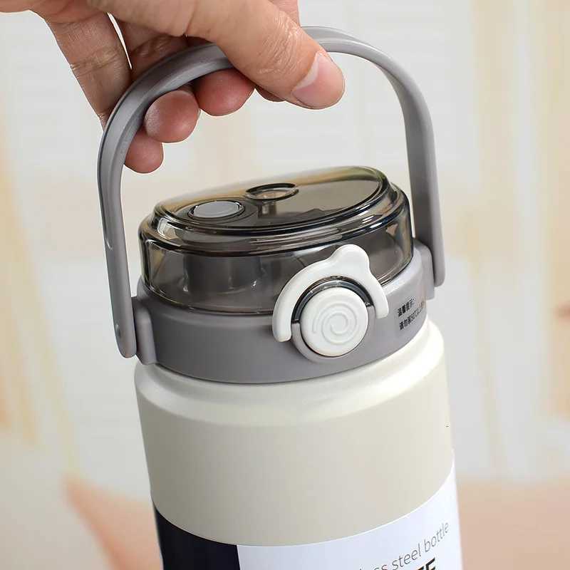 1L/12L Stainless Steel Thermal Water Bottle Thermoses Vacuum Flask With Straw Tumbler Portable Cold Hot Drinks Thermos Cup Gym H251215