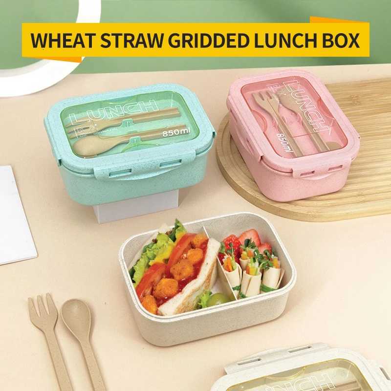 Bento Lunch Box with Straw Material Small Capacity Microwave Heating Food Grade Material Portable Childrens Lunch Box H251213
