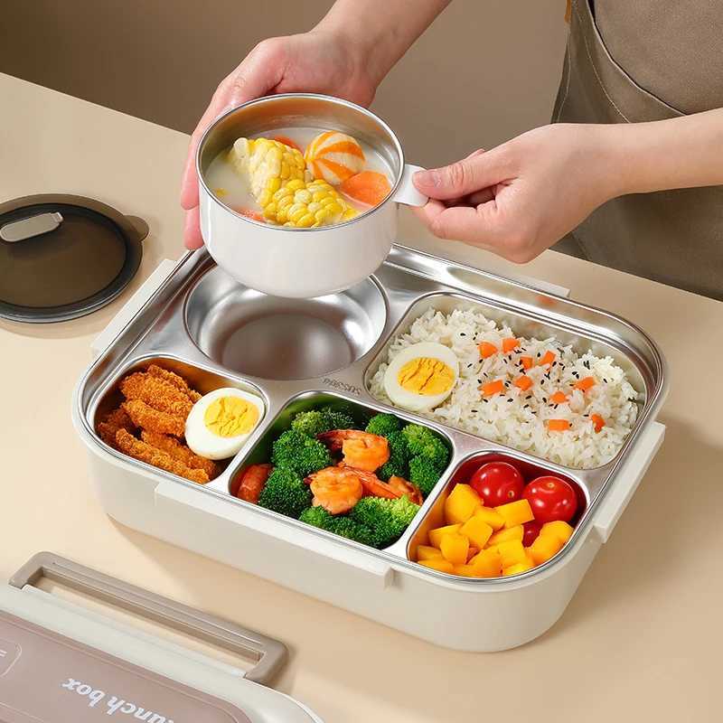 304 Stainless Steel Insated Lunch Box Off Worker Students Sed Portable Bento Microwae Heating Food Containe H251213