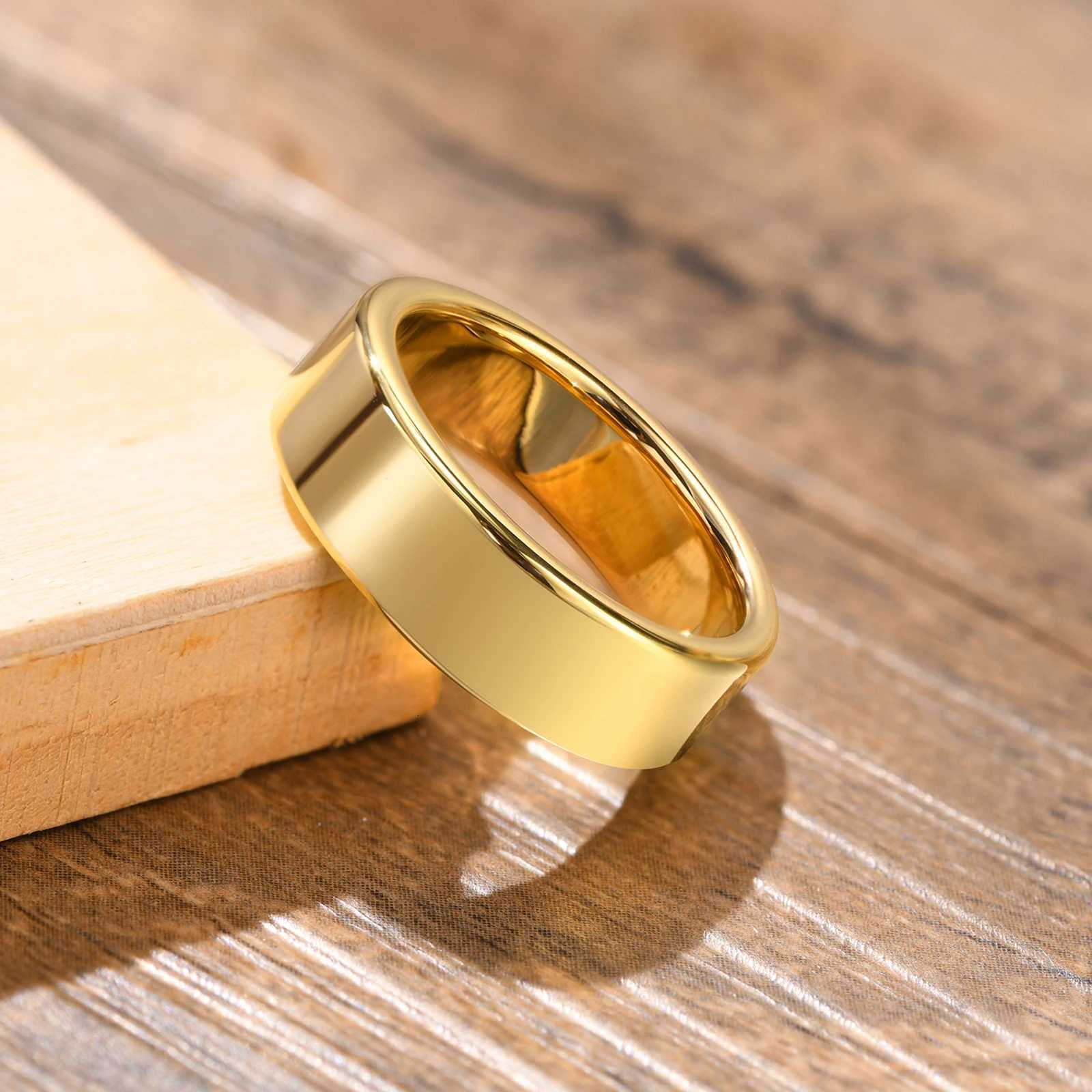 Basic 2/4/6 MM Wide Wedding Couple Ring for Women Men PVD Gold Color Geometric Engagement Rings Finger Bands Jewelry M251215