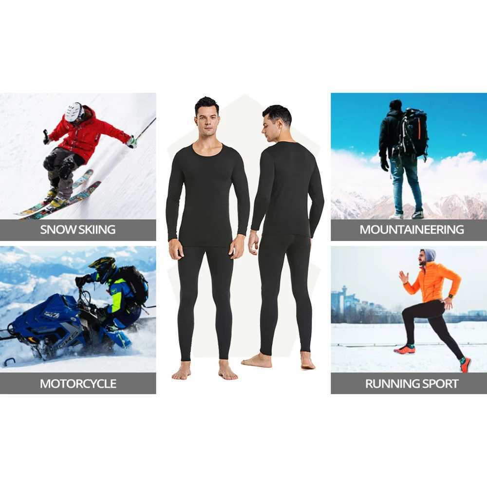 Thermal Underwear Set Men Winter Clothes Thermal Shirt Tights Round Neck Thin Slim Fit Long Sleeve T-shirt Long Johns Suit G251215