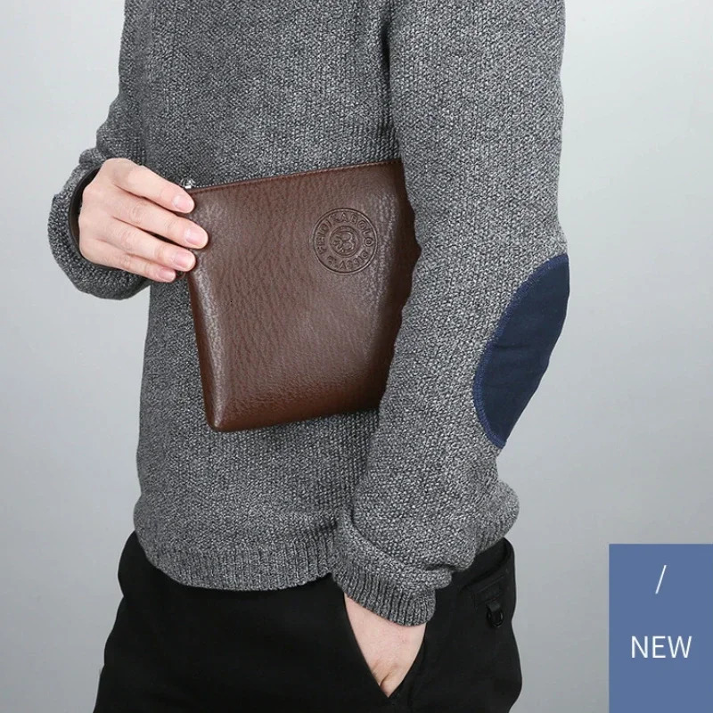 Business Style Mens Clutch Large Wallet Soft PU Leather Male Wristlet Pack Bag Elegant Leisure Stylish Hand Bags Man Pouch 251210