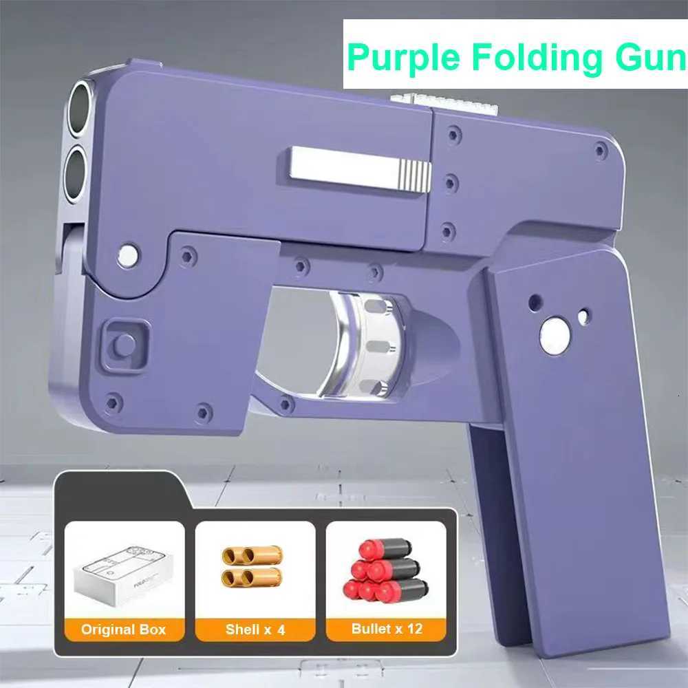 Shell Ejecting Black Toy Guns For Adults Boys Folding iPhone Gun That Look Real Folding Mobile Phone Dropshipping W251215