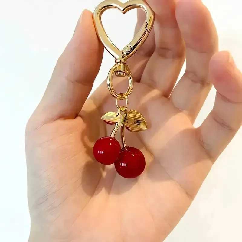 Cherry Blossom Heart-Shaped Bag Charm Durable Lobster Clasp DIY Bag Accessory Perfect Gift for Women Romantic Token of Love M251215