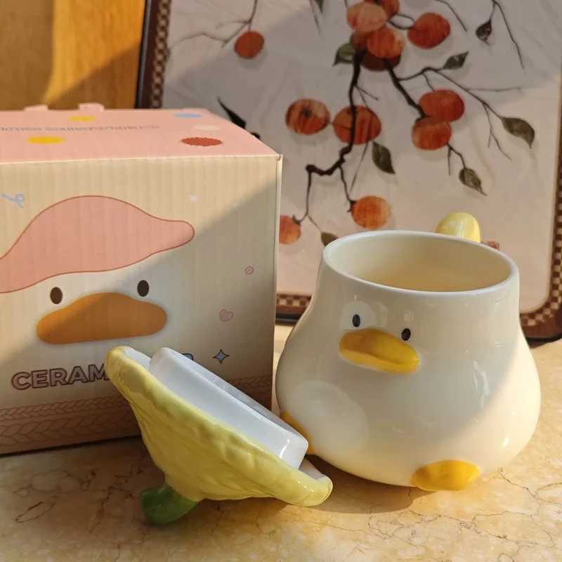 New Cute Cartoon Duck Ceramic Cup Breakfast Milk Cup Lunch Coffee Cup Creative Desktop g To Send A Friend A Birthday Present H251215