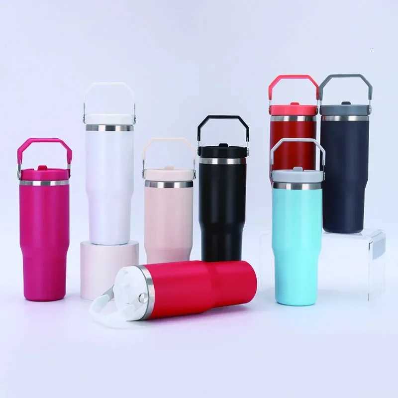 New Stainless Steel Cup Double Layer Insulated 30/20oz Travel Tumbler Starw Car with Lid Diamond Paint Cream Cup Coffee Mug H251215