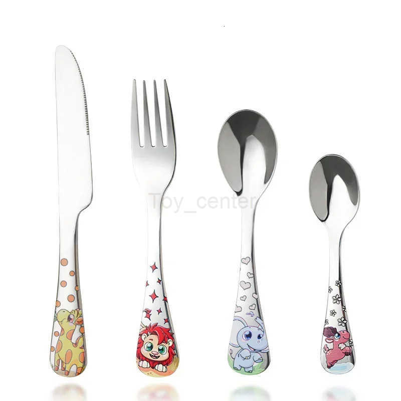 Disney Animal Cartoon Cute Fork Stainless Steel Children Spoon Fork Children Kids Cutlery Set Tableware Dinnerware Supplies Gift H251215