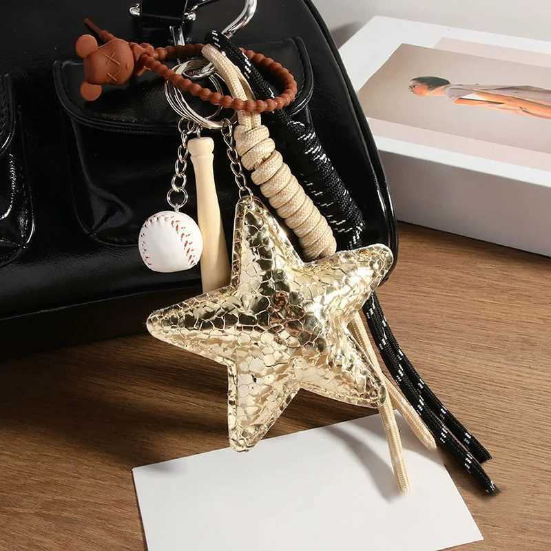 New Leather Star Bag Pendant Premium Star Puppy Braid Rope Pendant Creative Print Versatile Keychain Pendant M251215