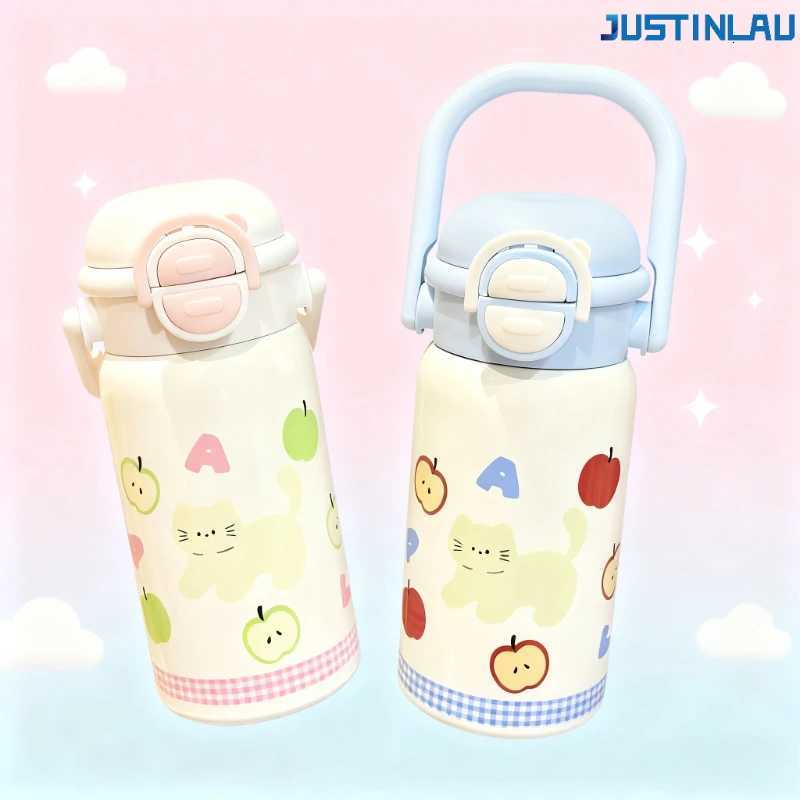 316 Stainless Steel Insulated Water Bottle High-Value Student Water Bottle Portable Childrens and Girls Straw Cup Cute Cup H251215