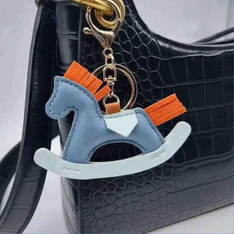 Trendy Designer luxury PU Leather Rocking Horse Keychain Pony Horse Pendant Decoration For Ladies Bag Keyring Charm Accessories M251215