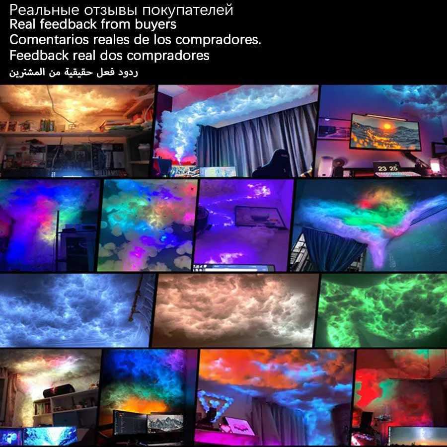 32ft LED 3D Lightning Cloud Light Bluetooth Voice Control Remote USB Plug Dimmable Mood Decorative Night Light for Game Room X251215