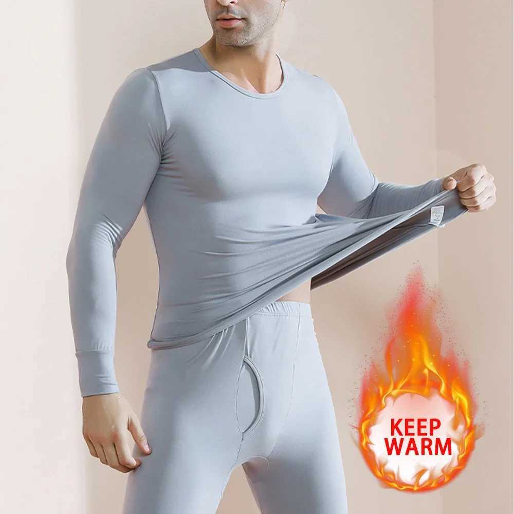 Long Johns Thermal Underwear for Men Fleece Lined Base Layer Set for Cold Weather Top Bottom Black Blue White G251215
