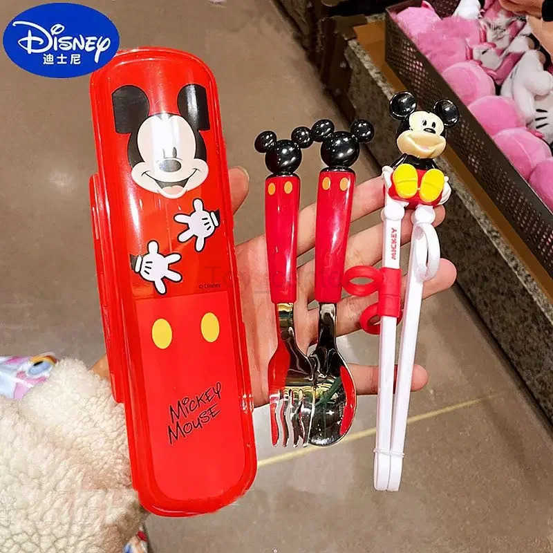 Disney Stitch McQueen childrens learning and training chopsticks full set of anti-fall and cute household anti-scald food grade H251215