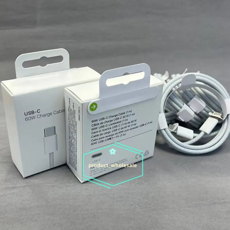 High Quality PD iPhone Cable 60W 120W Braided Cables for iPhone 15 16 17 Air 20W for iPhone 14 13 12 11 Pro Max Fast Lightning Charging 1m 3FT 2m 6FT USB C to C Charge Cable