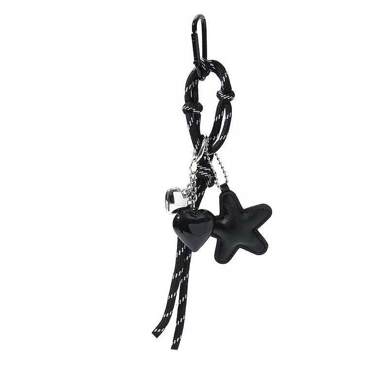 Handmade Leather Starfish Heart Pendants Keychains Cute Star Bag Charm Accessories Keyring for Women Hanging M251215