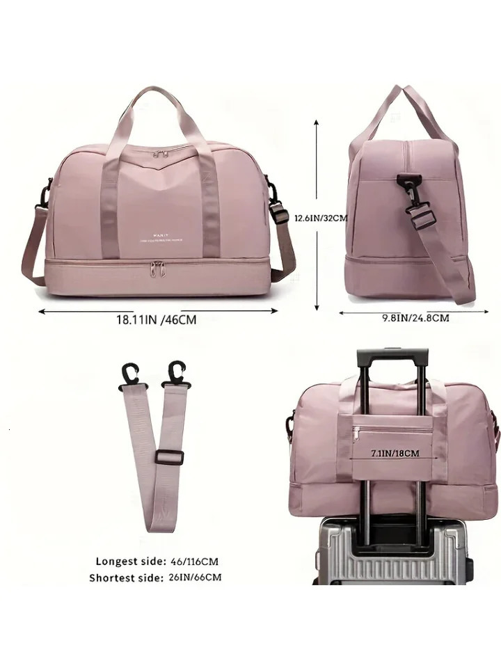 Expandable Travel Duffle Bag for Women Sports Handbag Fitness Bag Large Capacity One Shoulder Weekend Overnight Bag 251212CJ