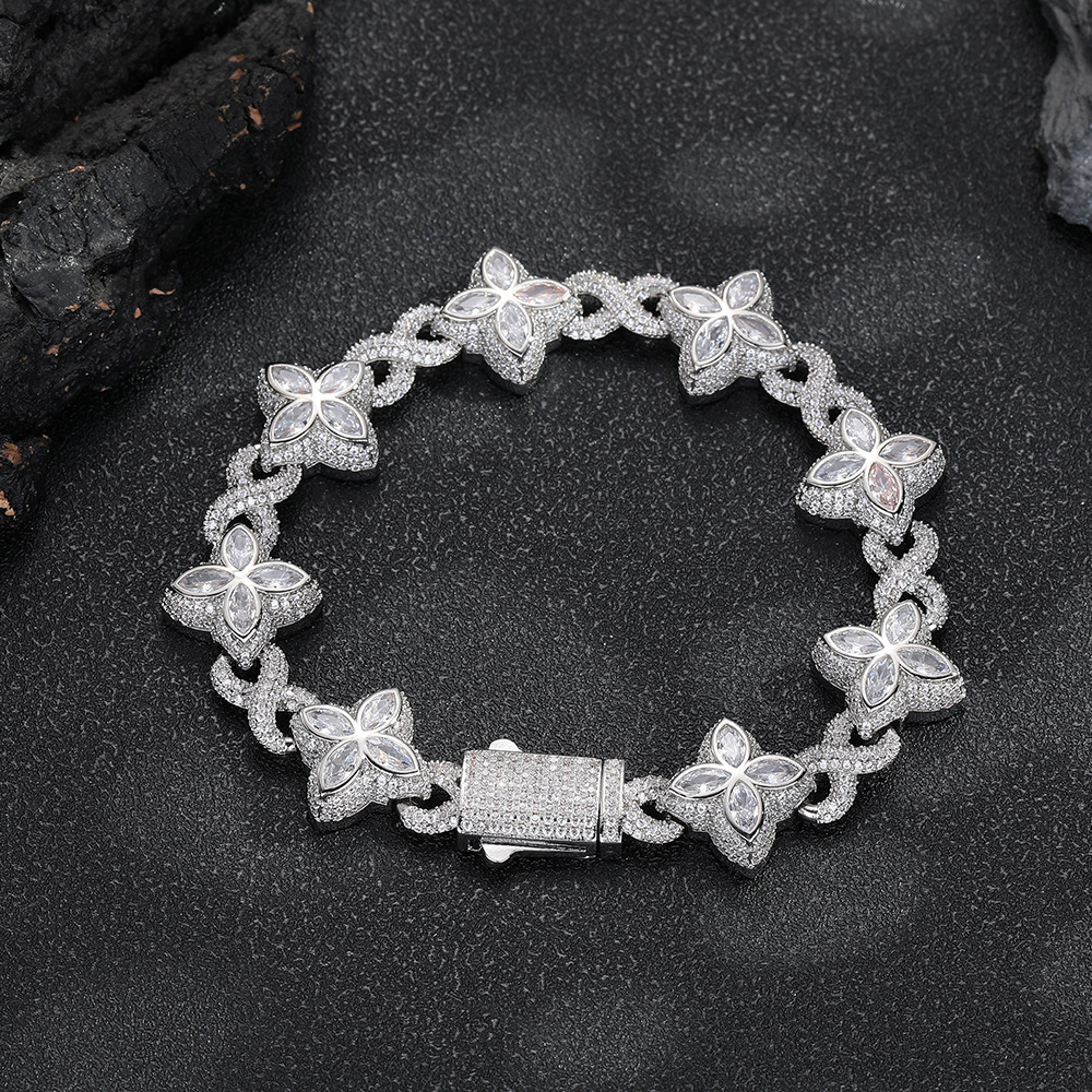 Designer Bracelet Unlimited Clover Luxury Jewelry Fashion Trend Cool High End 5A Zircon Necklace Colorful Necklace Hip Hop Rock Personality Show Tempe