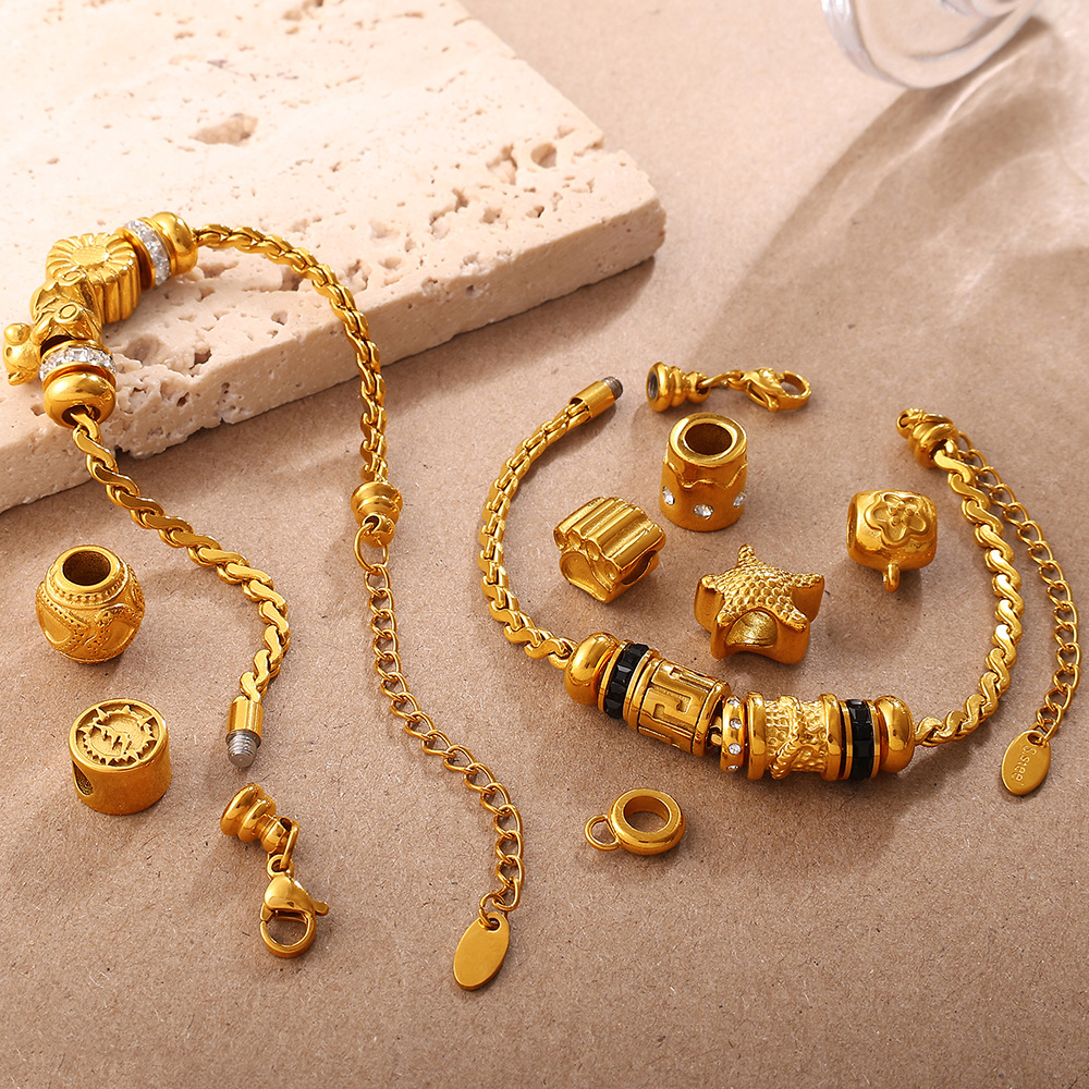 TaiYang 2025 New Women's Fashion Multi Element Beaded Love Pan Family Bracelet Jewelry DIY charm Accessories Daily Dressing Party Holiday Gift