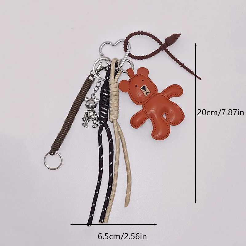 1 Piece Leather Little Bear Woven Rope Backpack Pendant Decoration Fashion DIY Keychain Bag Accessories M251215