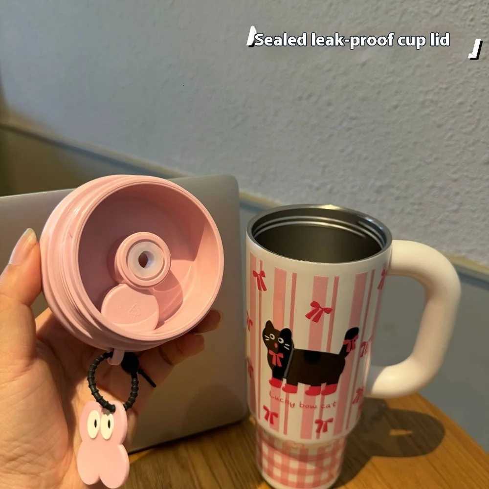 24oz 700ml Tumbler Ice Cup Stainless Steel Vacuum Insulated Coffee cup Keep Warm Cold Vacuum Flask Beer Water Mug with Handle H251215