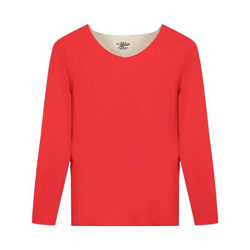 2PCS Mens seamless thermal underwear fleece - lined and thickened single - piece long - sleeve base - layer wool thermal top G251215